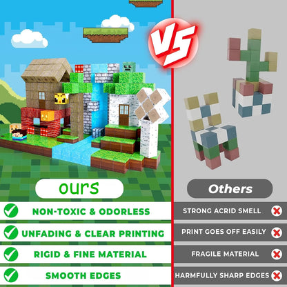 Magnetic Building Blocks Mine World Magnetic Forest House Brick Cube Toys Set STEM Sensory 2025 Best Gift for 3+ Boy Girl Kid